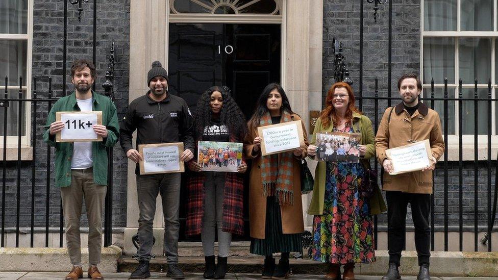 Campaigners outside Downing Street