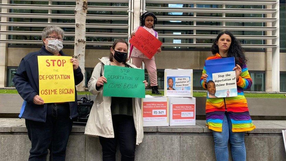 Protestors against Osime Brown's deportation