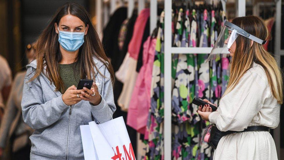 Members of the public shop in Buchanan Street on July 2, 2020 in Glasgow,