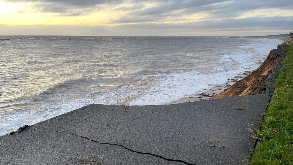 Part of the collapsed road at Arbor Lane