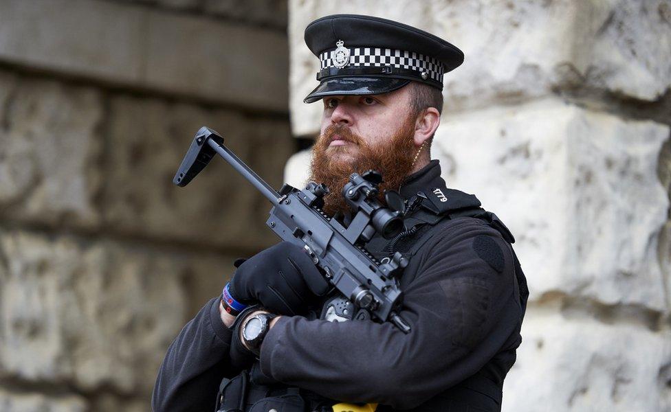 Armed police guard