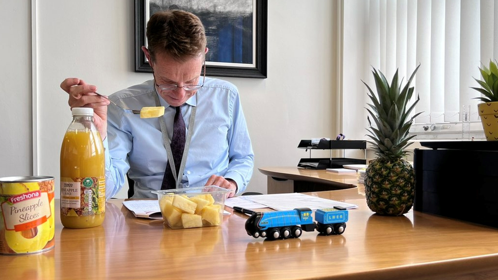 Andy Street with some pineapple