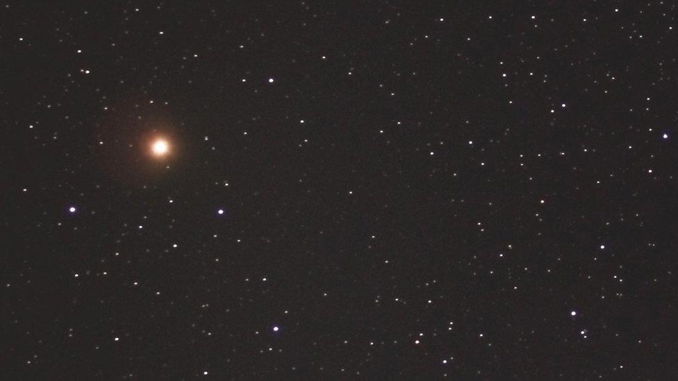 Mars as seen with the naked eye.