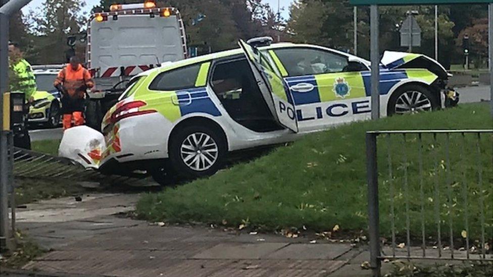 Police car crash