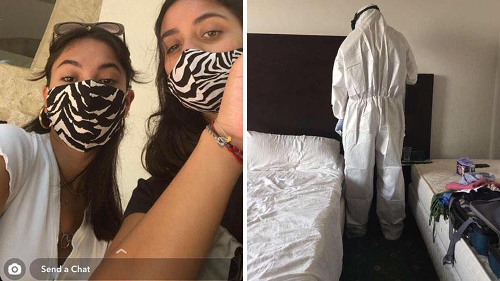 Snapchat and cleaner in a hazmat suit