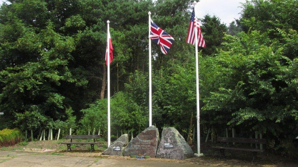 A memorial at Saltby Airfield in Lincolnshire