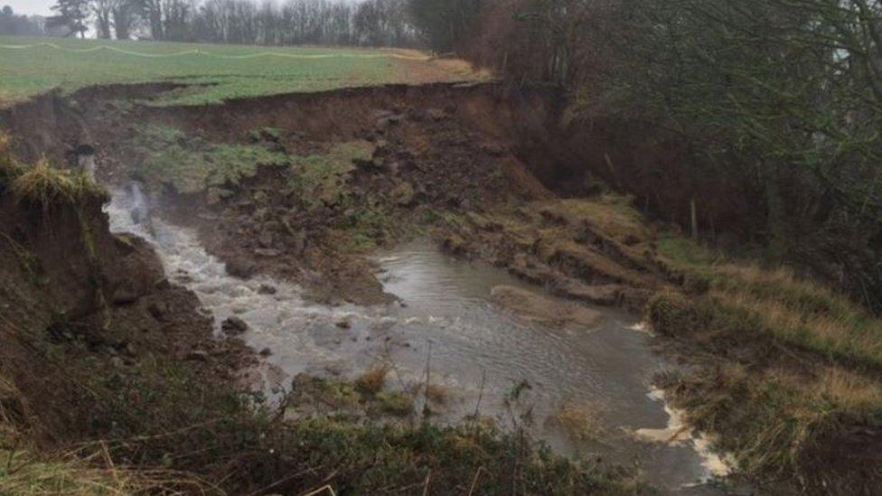 Landslide near Hexham on Friday