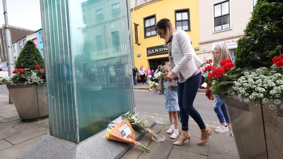 Flowers were laid in Market Street