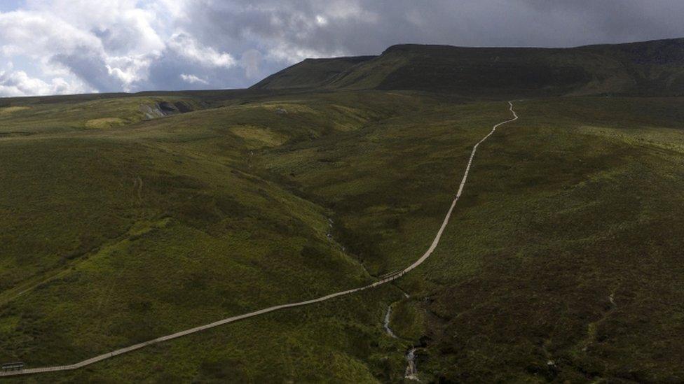 Cuilcagh mountain boardwalk in Florencecourt