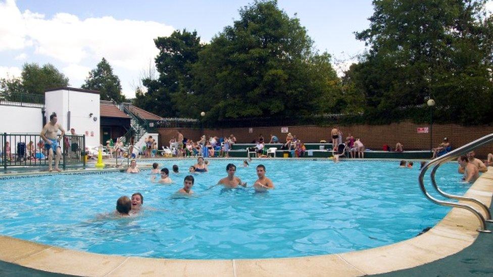 Outdoor pool at Abbey Fields