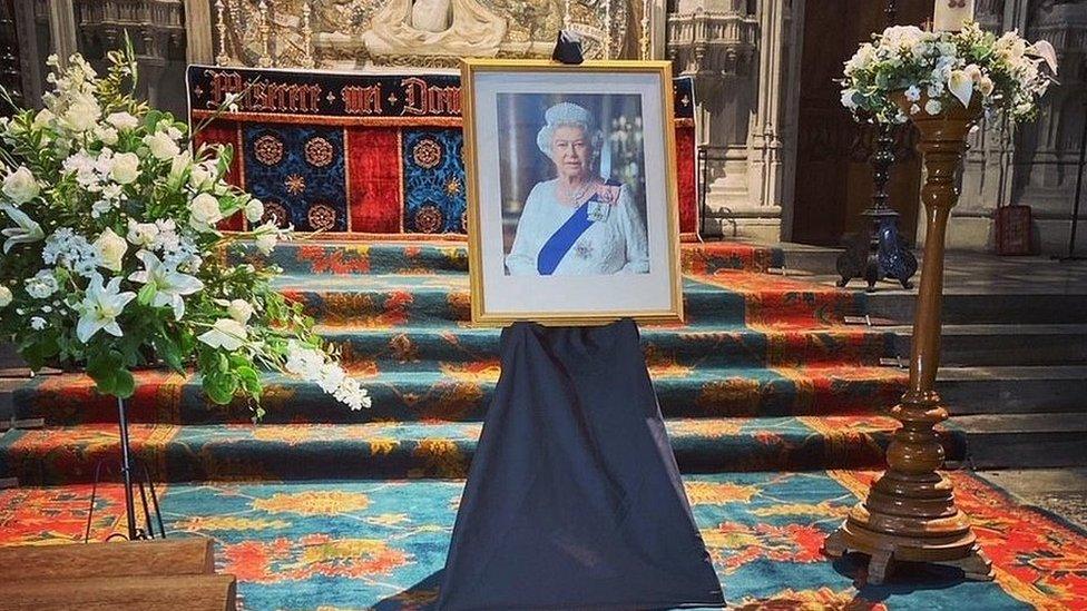 Book of condolence area at St Albans Cathedral