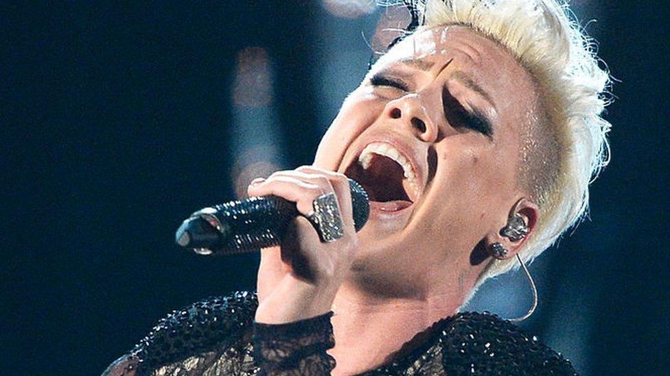 Pink performs onstage during the 56th GRAMMY Awards