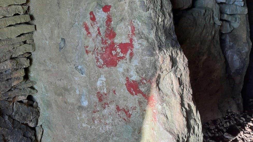 Vandalism at Stoney Littleton Long barrow