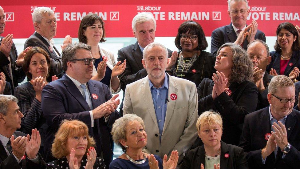 Jeremy Corbyn and shadow cabinet members