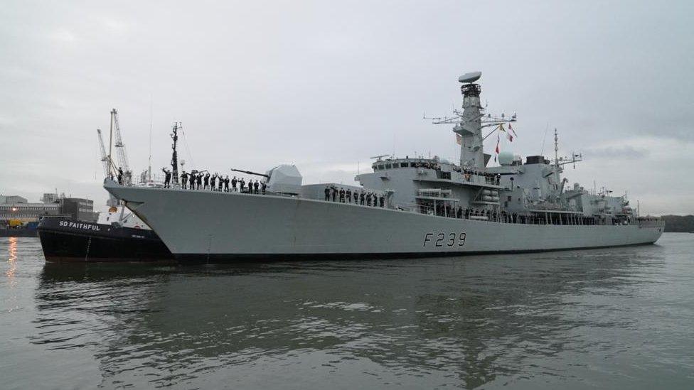 HMS Richmond docked in Plymouth