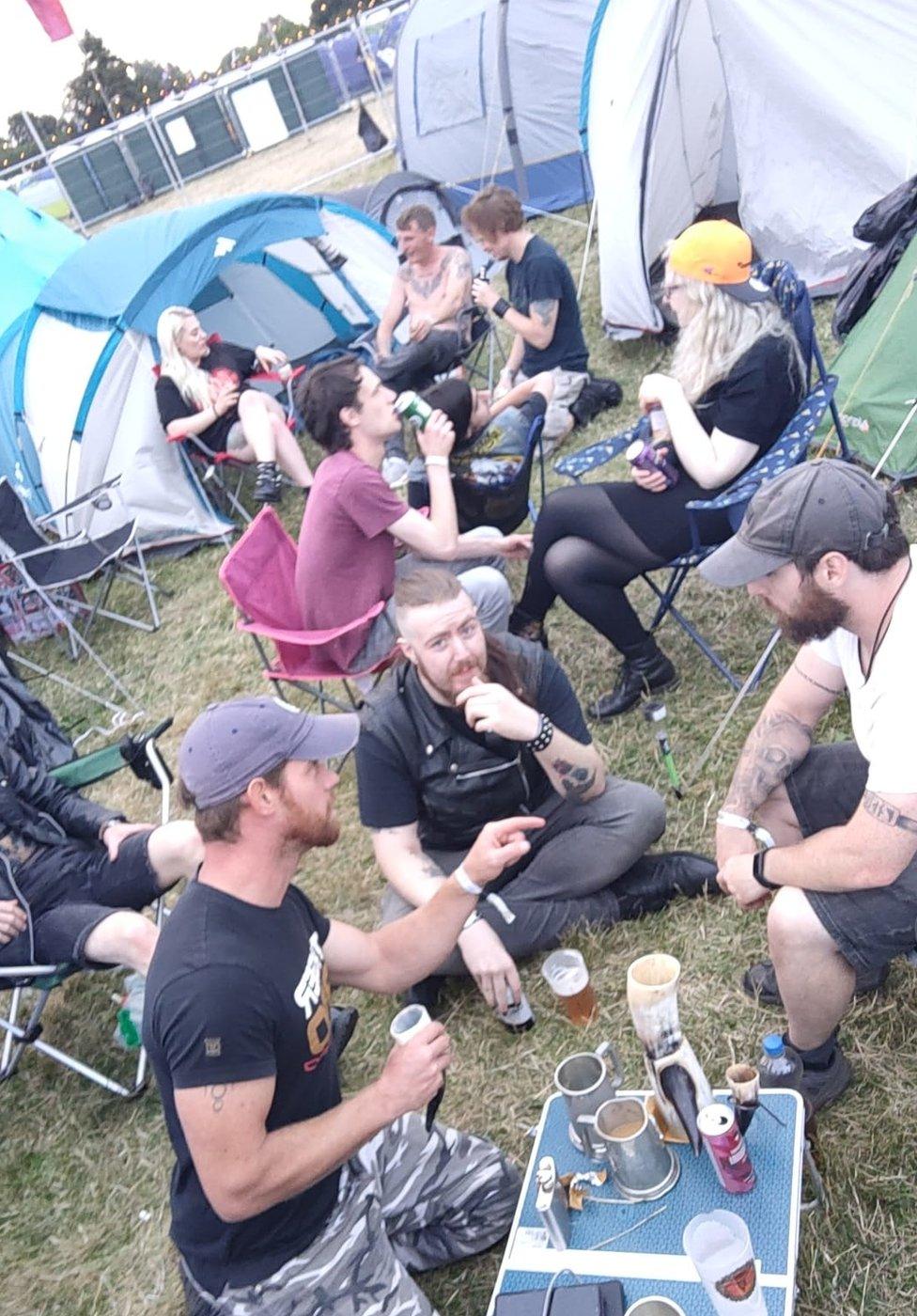 Festival goers at Bloodstock 2021