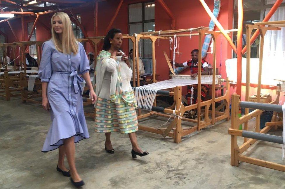 Ivanka Trump and Sara Abera, founder of the workshop