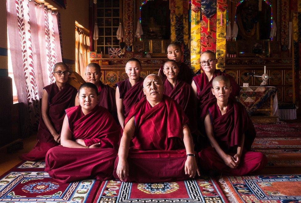 Dr Tsering Plamo with the young nuns