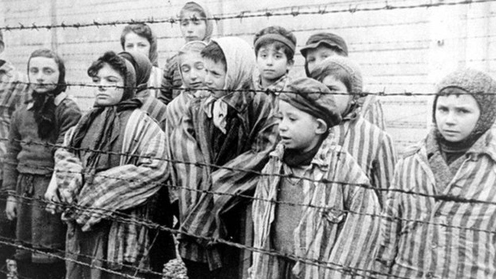 Child survivors at Auschwitz