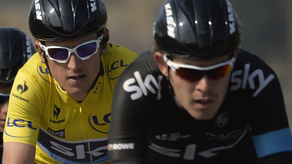 Luke Rowe and Geraint Thomas