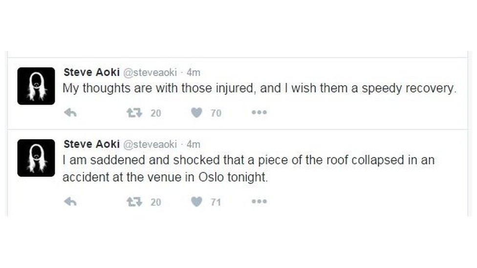 Aoki message on Twitter