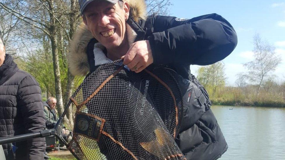 Headway client Roger catches a 7lb mirror carp