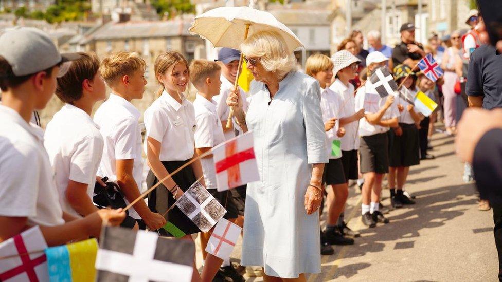 The Duke and Duchess of Cornwall in Mousehole