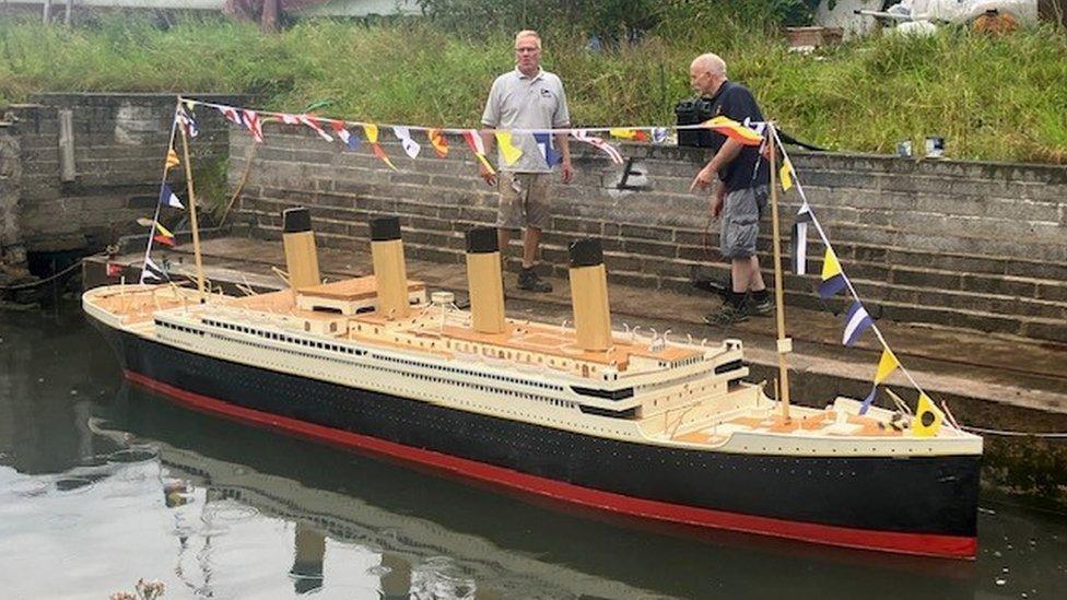 The 22-foot-long model of the Titanic