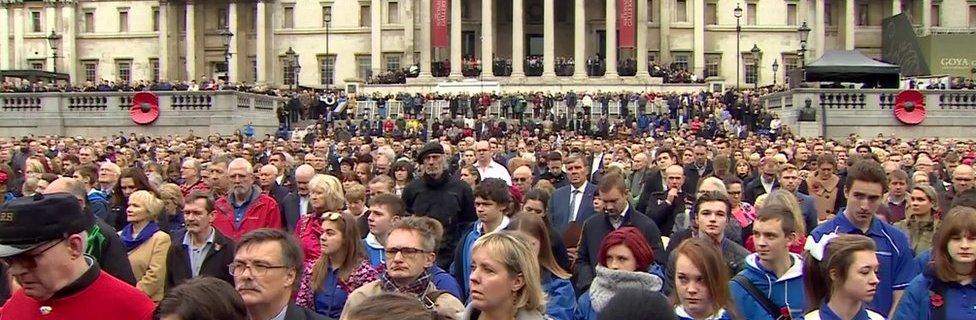 Silence in the Square event in Trafalgar Square