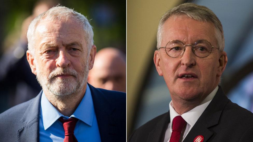 Jeremy Corbyn and Hilary Benn