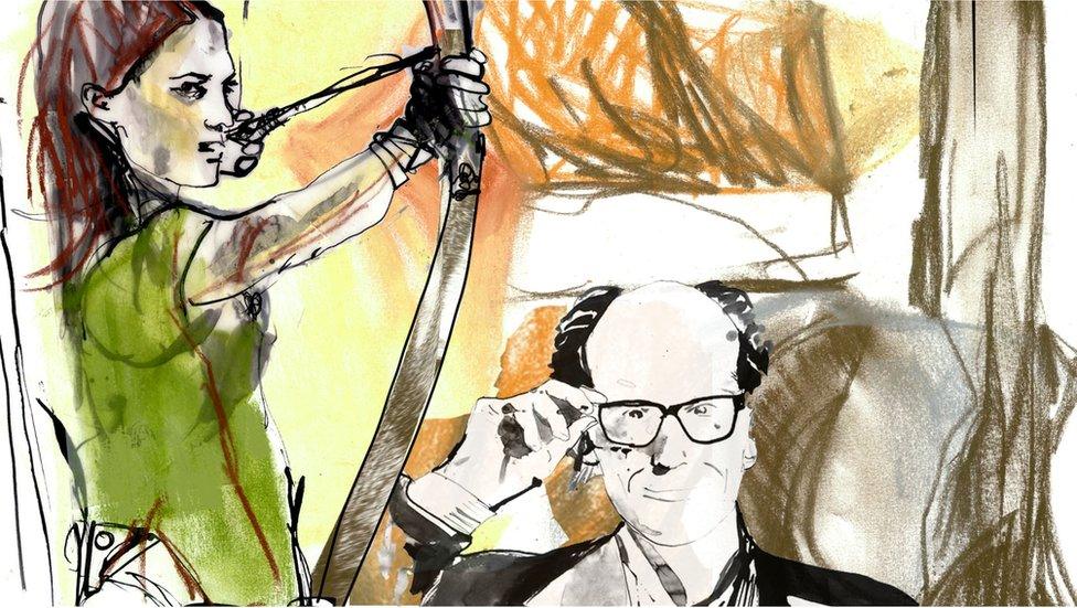 Lara Croft and Will Gompertz