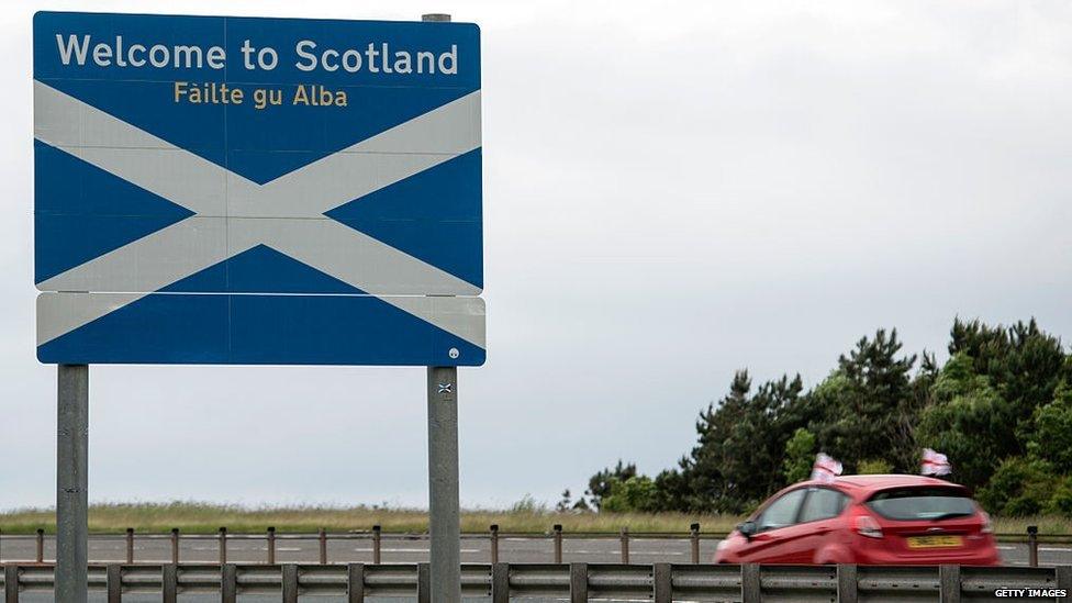 Welcome to Scotland sign