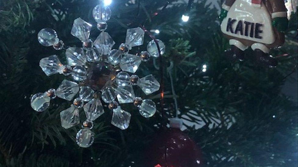 The Christmas tree decoration Katie Haines gave to her wedding guests