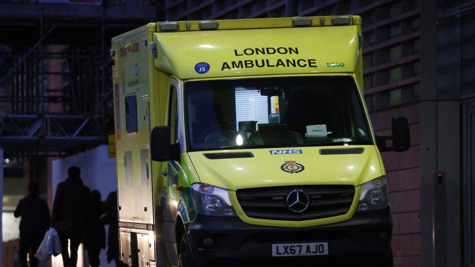 Ambulance outside The Royal London Hospital