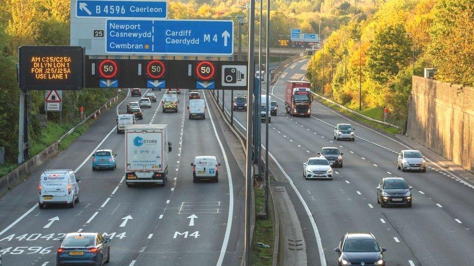 Stretch of the M4 at St Julians, Newport