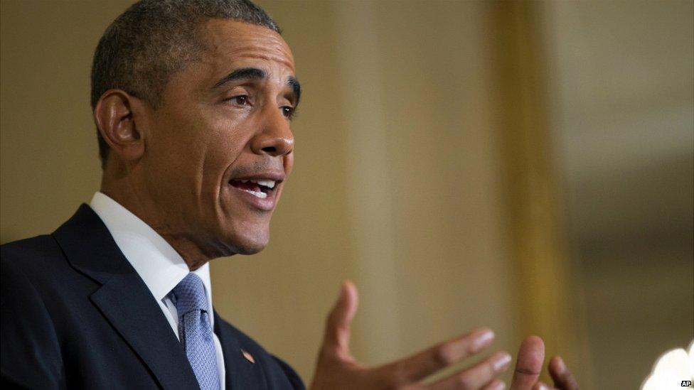 US President Barack Obama speaks during at the White House - 13 July 2015