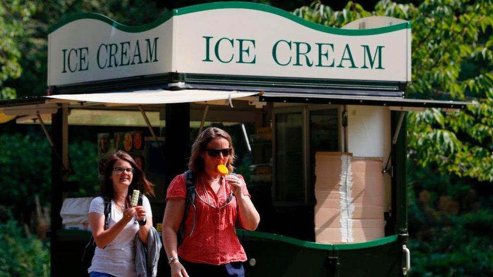 people eating ice cream