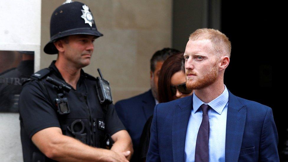 Ben Stokes outside Bristol Crown Court