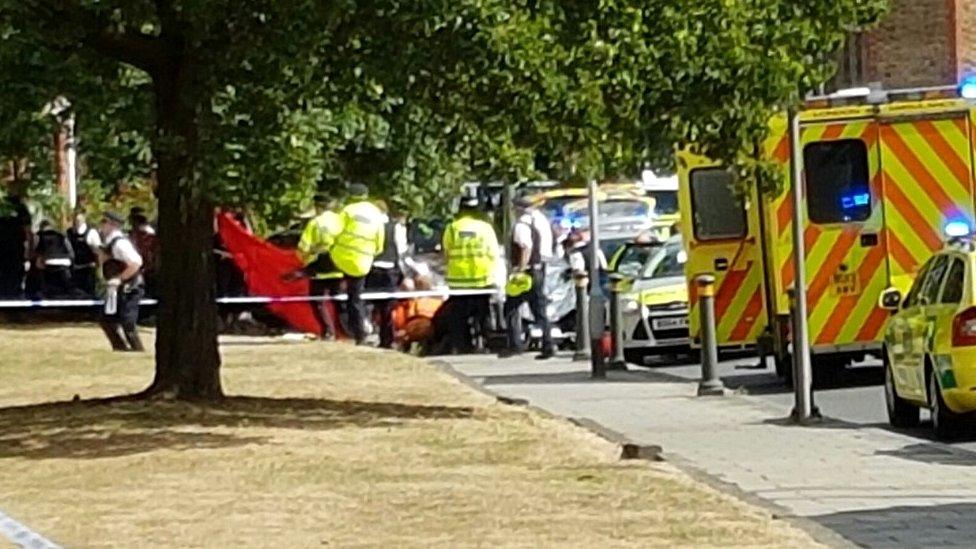 Emergency services on Lennard Road