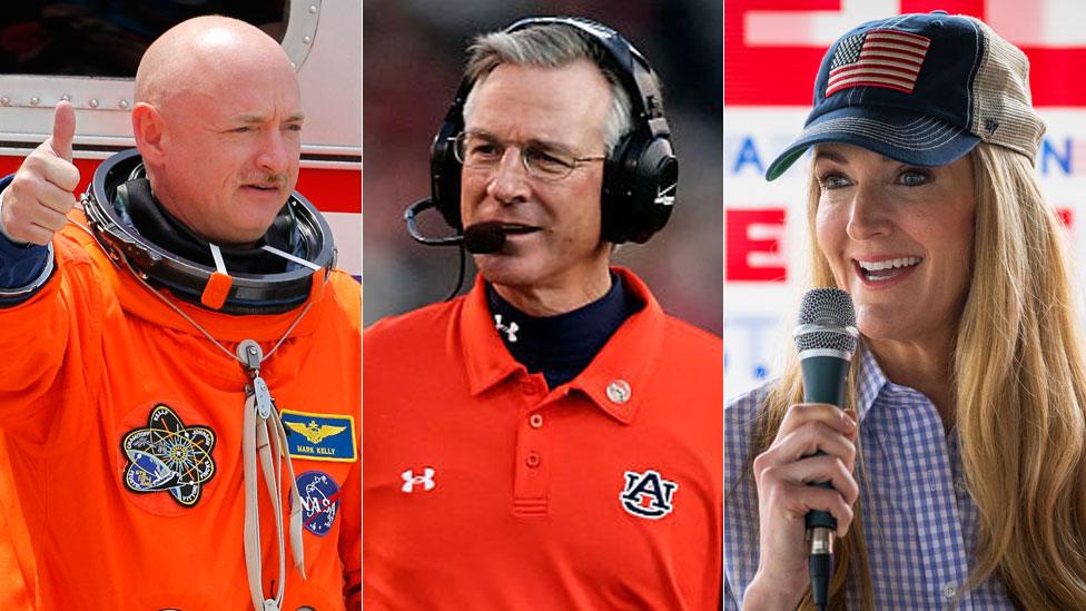 Mark Kelly, Tommy Tuberville and Kelly Loeffler