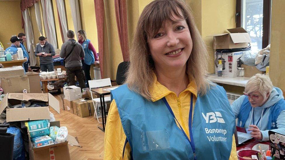 Irena Bous at Lviv train station