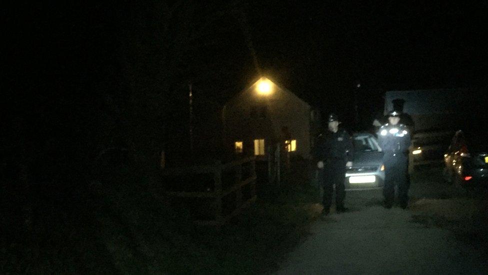 A property in Carmarthenshire with police outside