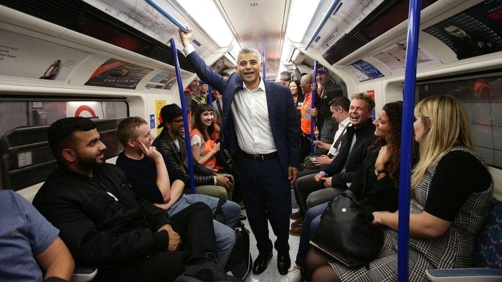 Sadiq Khan on Tube