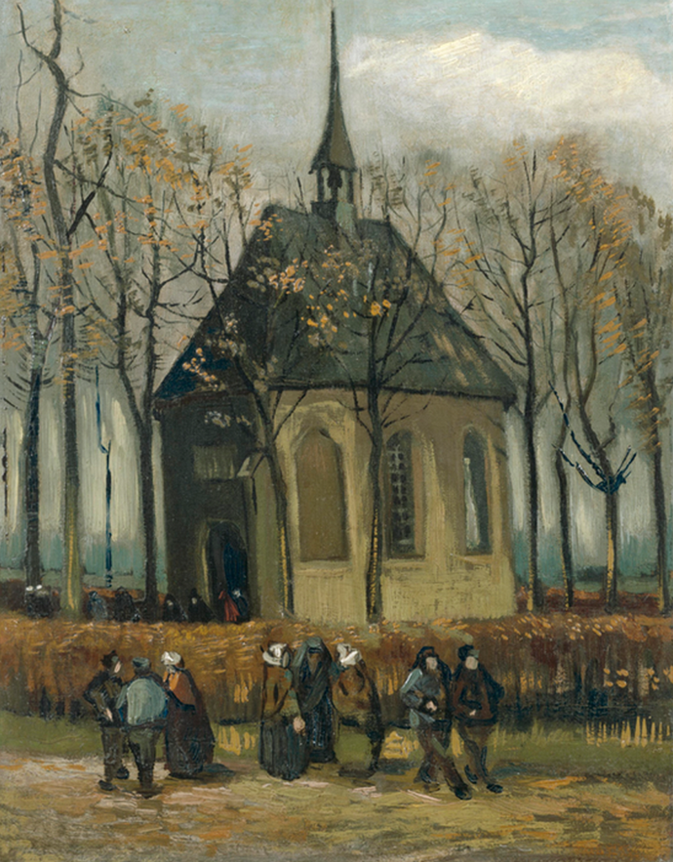 Vincent van Gogh, Congregation Leaving the Reformed Church in Nuenen, 1884 - 1885