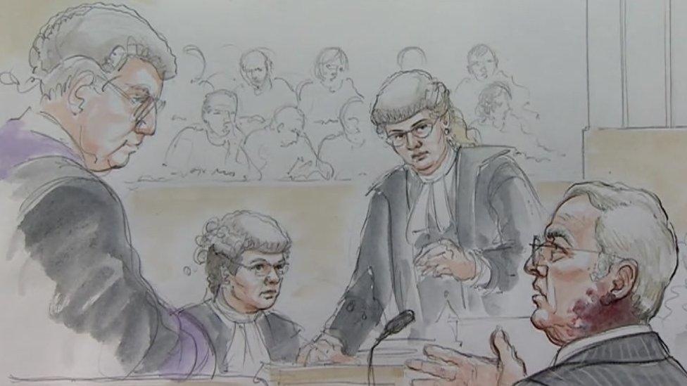 A court drawing of Gordon Anglesea