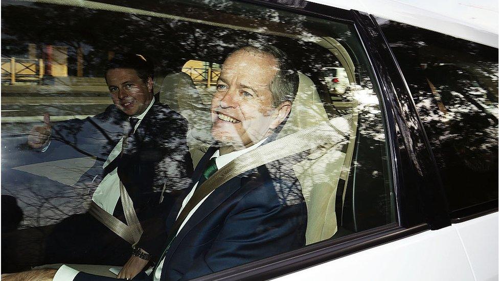 Bill Shorten smiles as he arrives in Western Sydney on 4 July