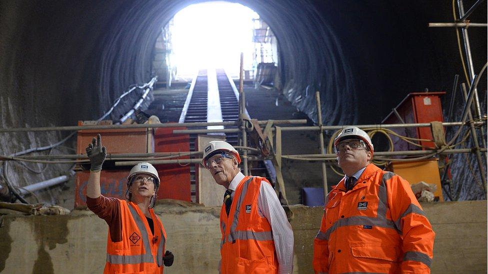 Duke of Edinburgh visits Crossrail construction project