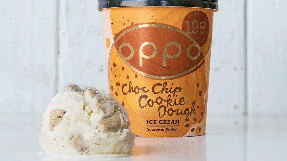 A tub of Oppo ice cream