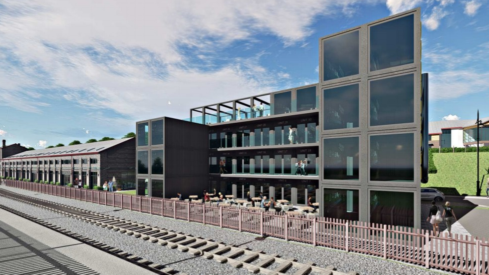 Artist impression of proposed Barry Goods Shed development