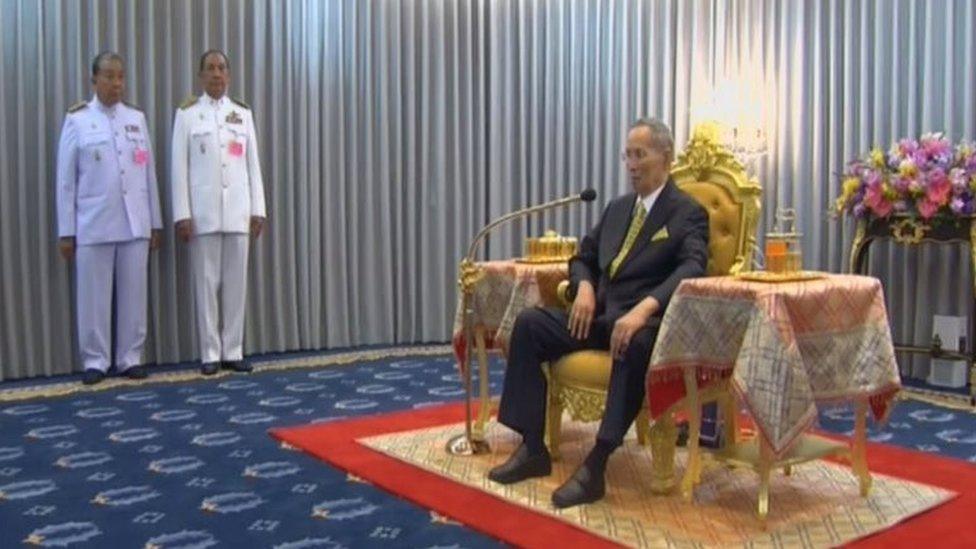 Thailand"s King Bhumibol Adulyadej is seen attending a ceremony in Bangkok, Thailand December 14, 2015 in this still image taken from Thai TV Pool video.